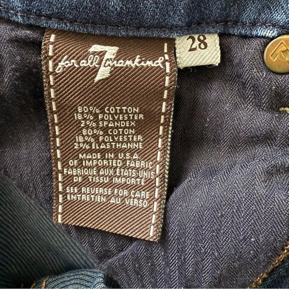 7 For All Mankind Women’s Skinny Jeans Dark Wash Size 28 - Picture 5 of 5
